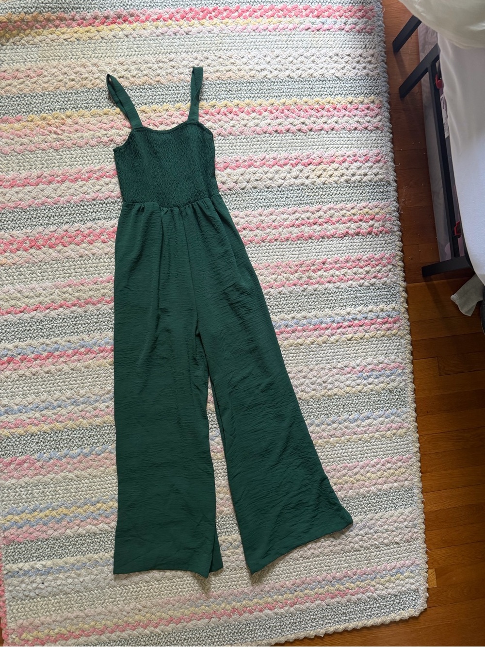 Dark Green Wide-Leg Jumpsuit